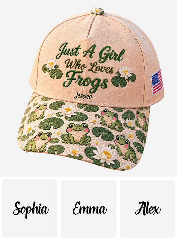 Ein Mädchen, das Frösche liebt - Personalisierte Frosch Classic Cap