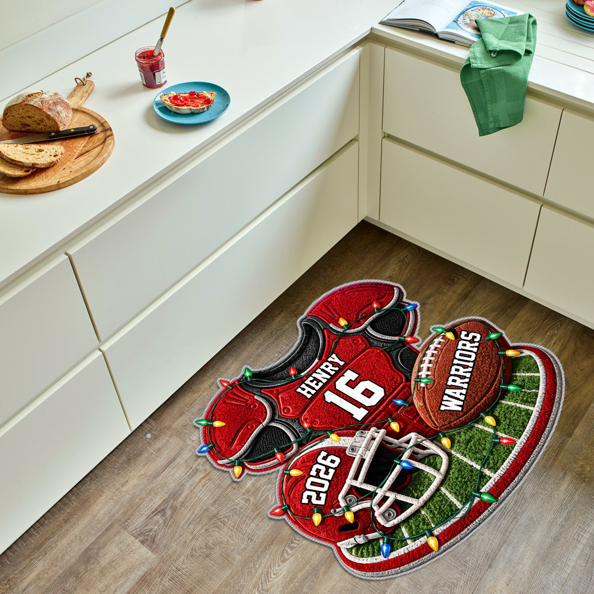 Weihnachtsfußball - Personalisierter rutschfester Teppich