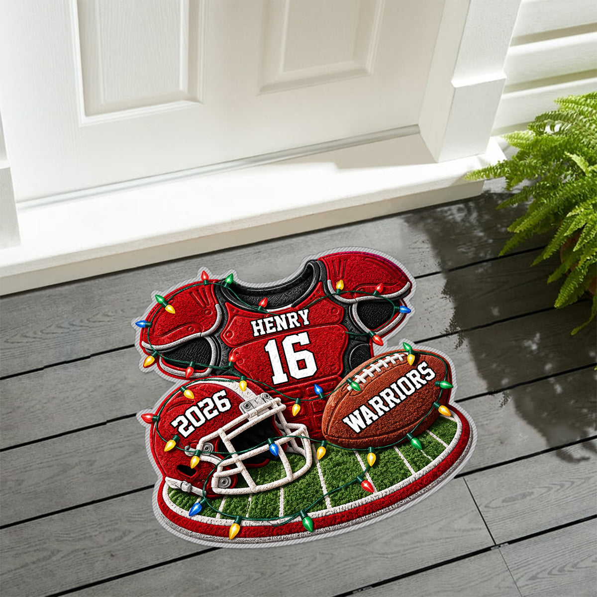 Weihnachtsfußball - Personalisierter rutschfester Teppich