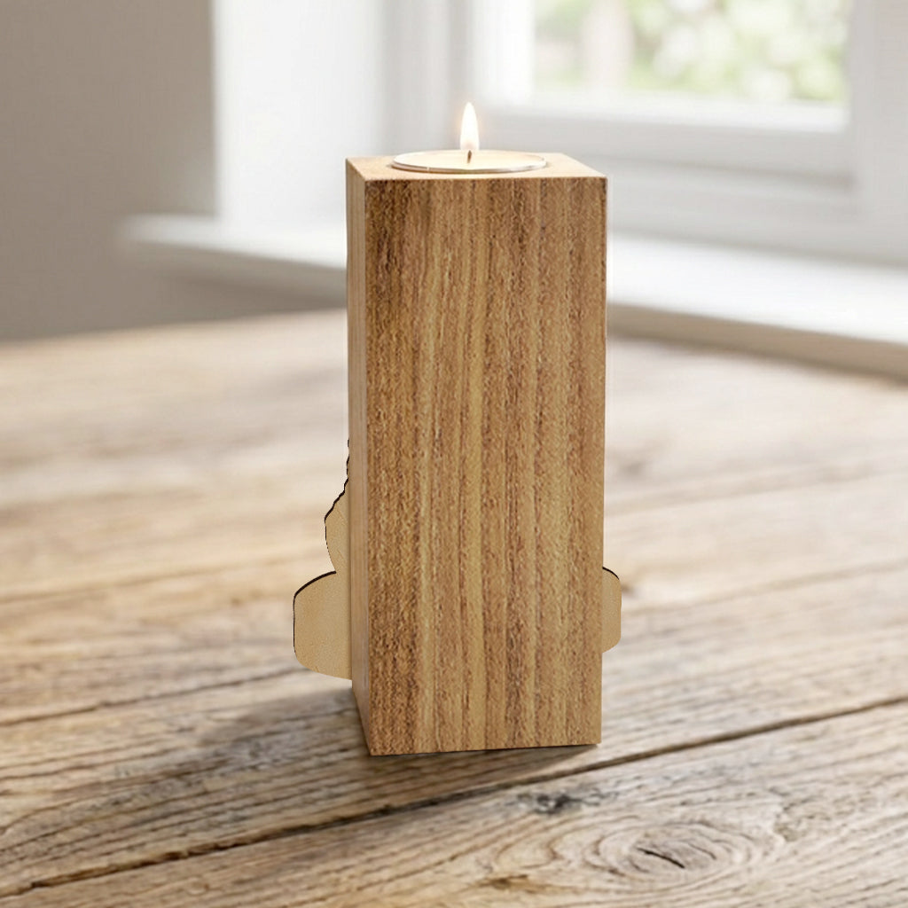 Magic Flame - Personalized Dog Custom Shape Wooden Candle Holder