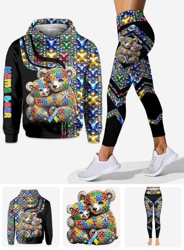 Mama Bear Hoodie und Leggings zur Sensibilisierung für Autismus