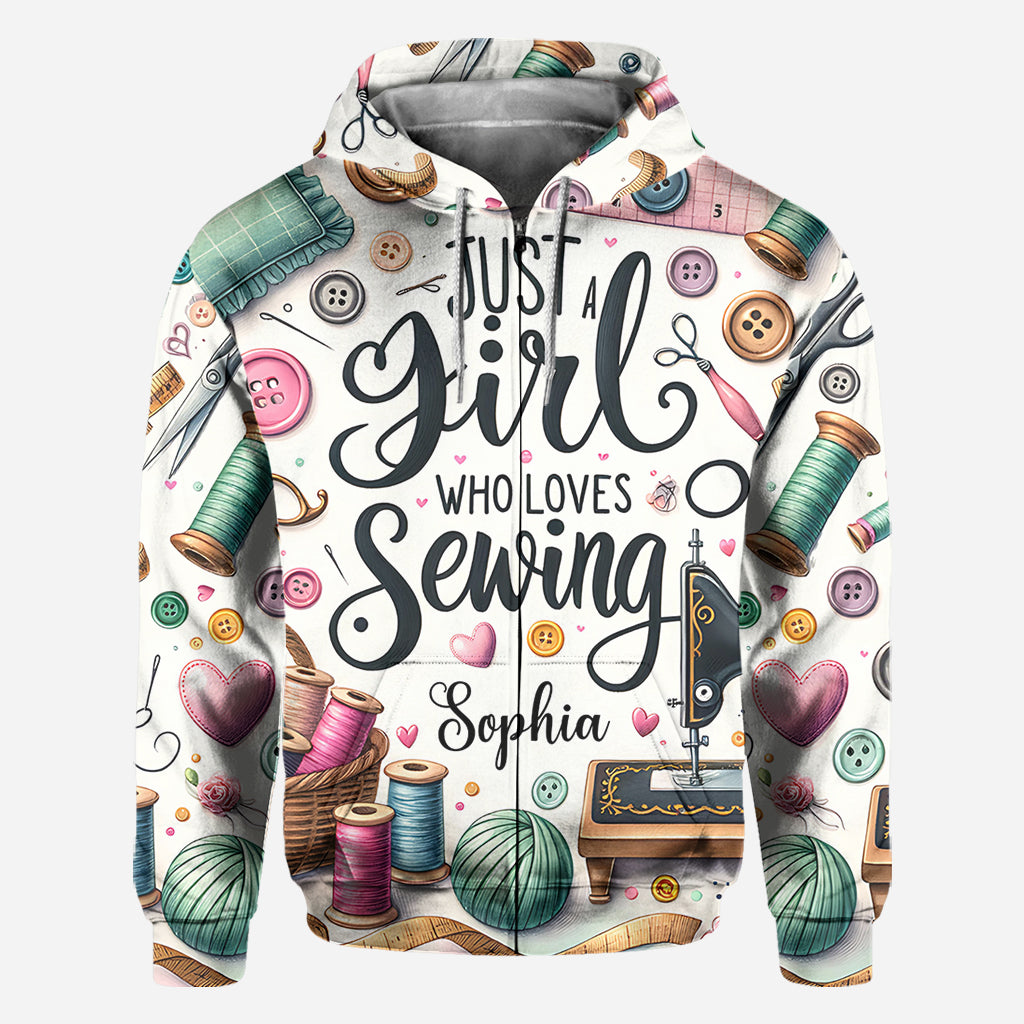 Einfach ein Mädchen, das Nähen liebt – personalisiertes Näh-Shirt