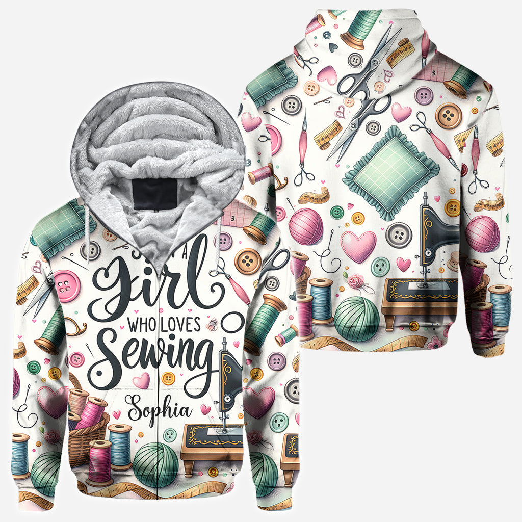 Einfach ein Mädchen, das Nähen liebt – personalisiertes Näh-Shirt