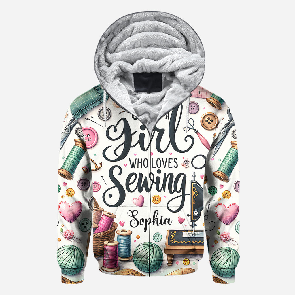 Einfach ein Mädchen, das Nähen liebt – personalisiertes Näh-Shirt