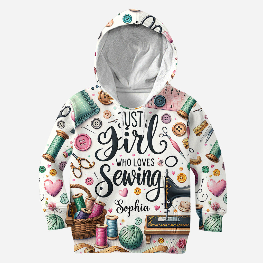 Einfach ein Mädchen, das Nähen liebt – personalisiertes Näh-Shirt
