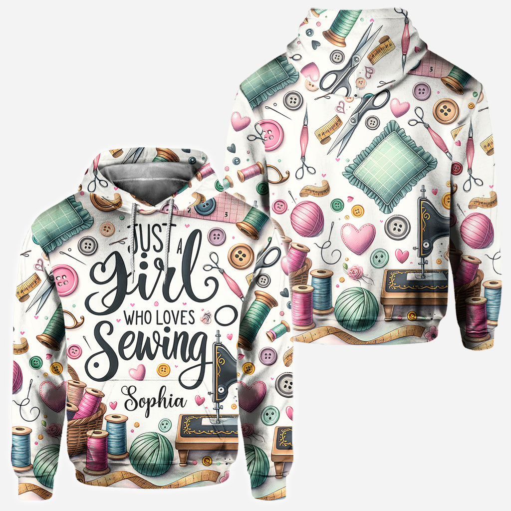 Einfach ein Mädchen, das Nähen liebt – personalisiertes Näh-Shirt