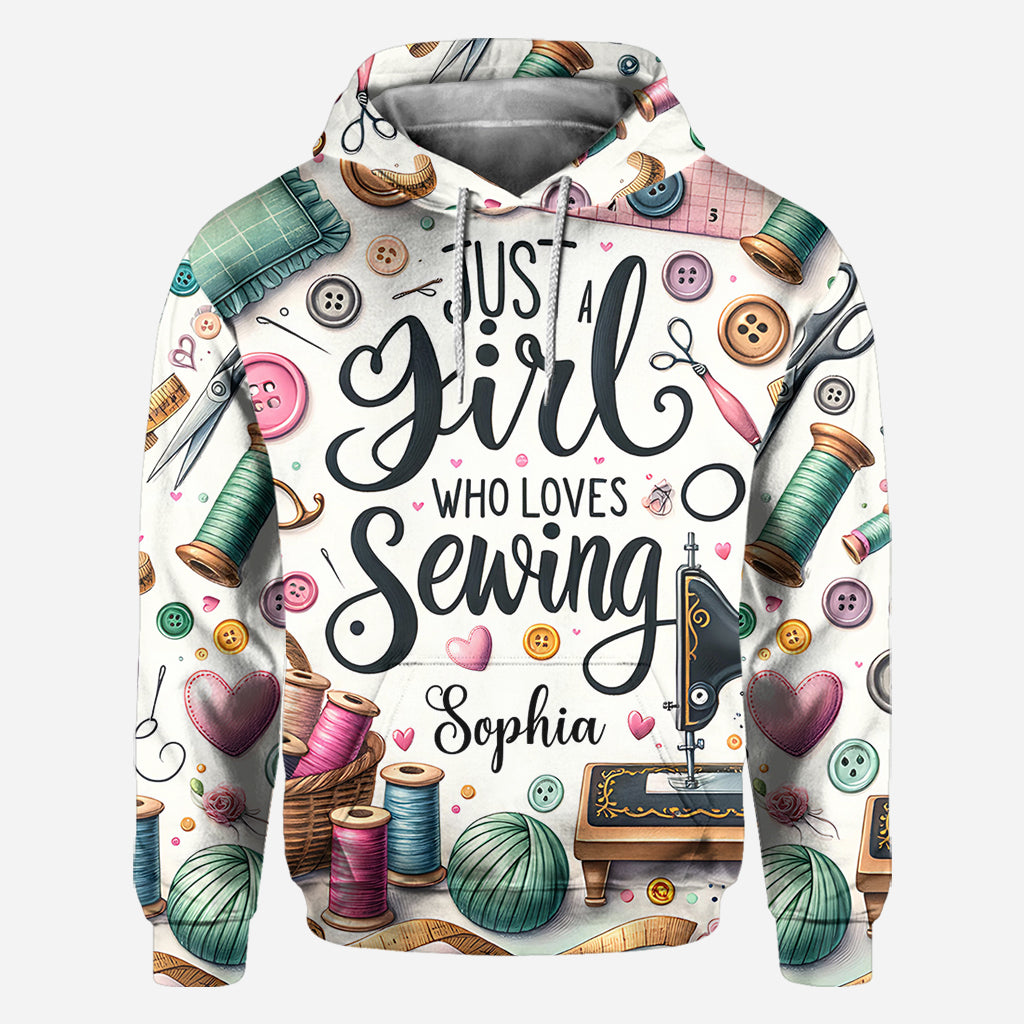 Einfach ein Mädchen, das Nähen liebt – personalisiertes Näh-Shirt