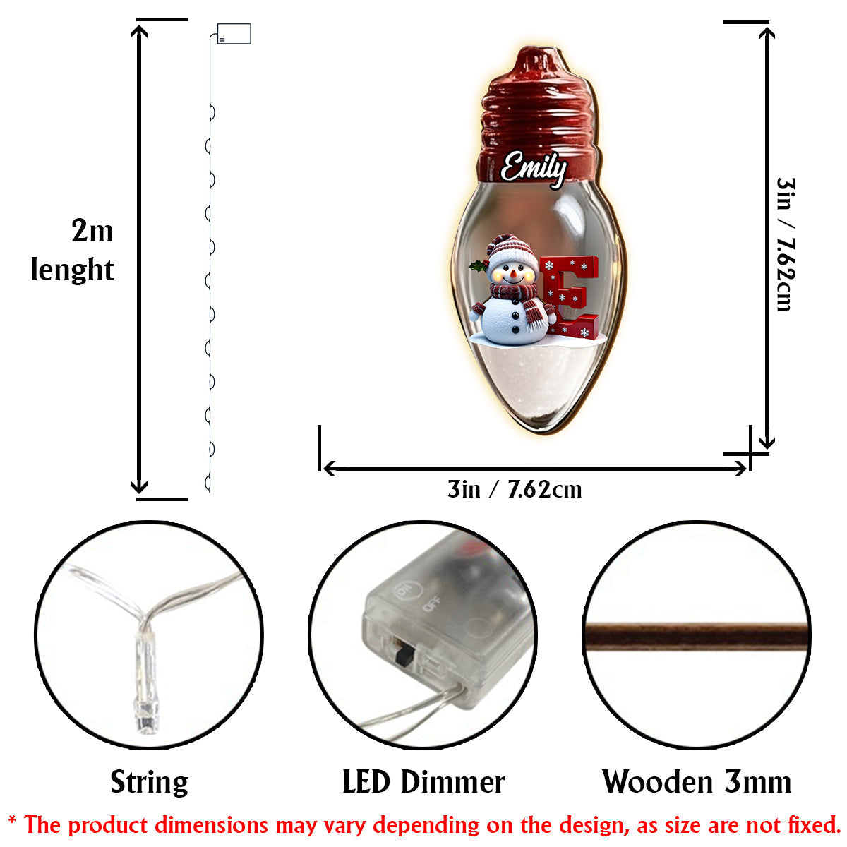 Frohe Weihnachten 2025 – Personalisierte Lichterkette für die ganze Familie