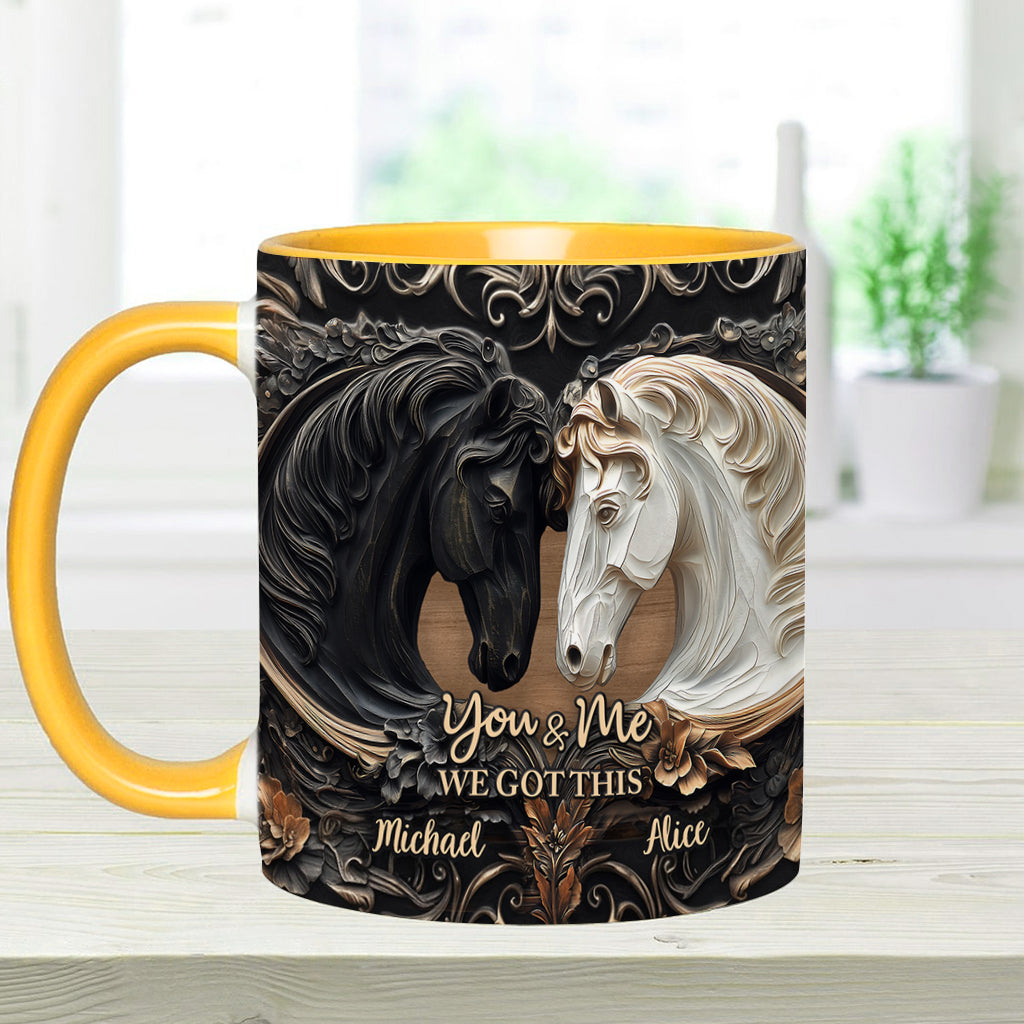 You & Me We Got This - Personalized Horse Accent Mug
