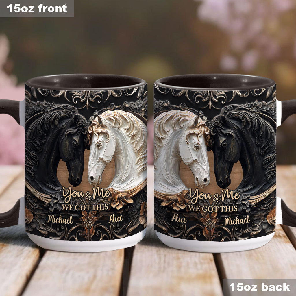 You & Me We Got This - Personalized Horse Accent Mug
