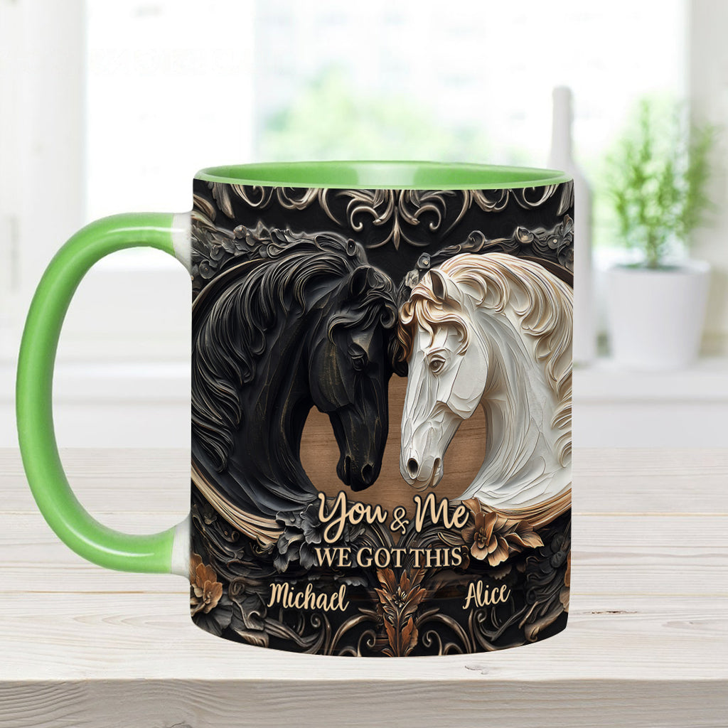 You & Me We Got This - Personalized Horse Accent Mug