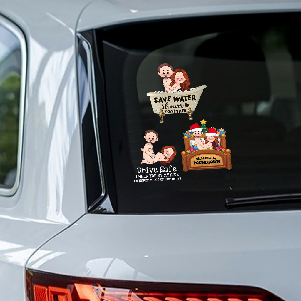 „Naughty Naughty“ – Geschenk für Ehemann und Ehefrau – Personalisierter Aufkleber (gestanzt)