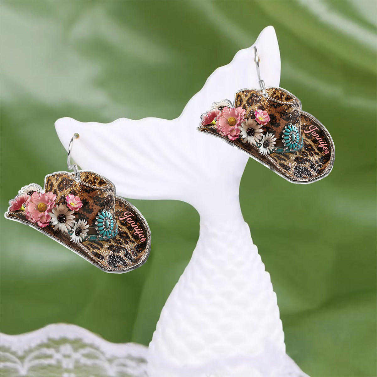 Cowgirl-Hut – Personalisierte Cowgirl-Ohrringe