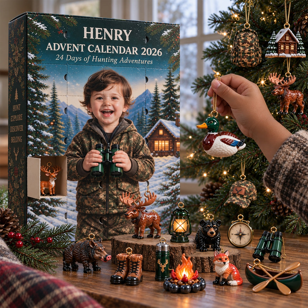 24 Tage Jagdabenteuer - Personalisierter Adventskalender mit 3D Sammlerstücken
