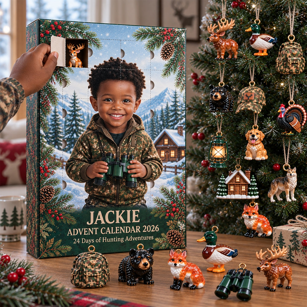 24 Tage Jagdabenteuer - Personalisierter Adventskalender mit 3D Sammlerstücken