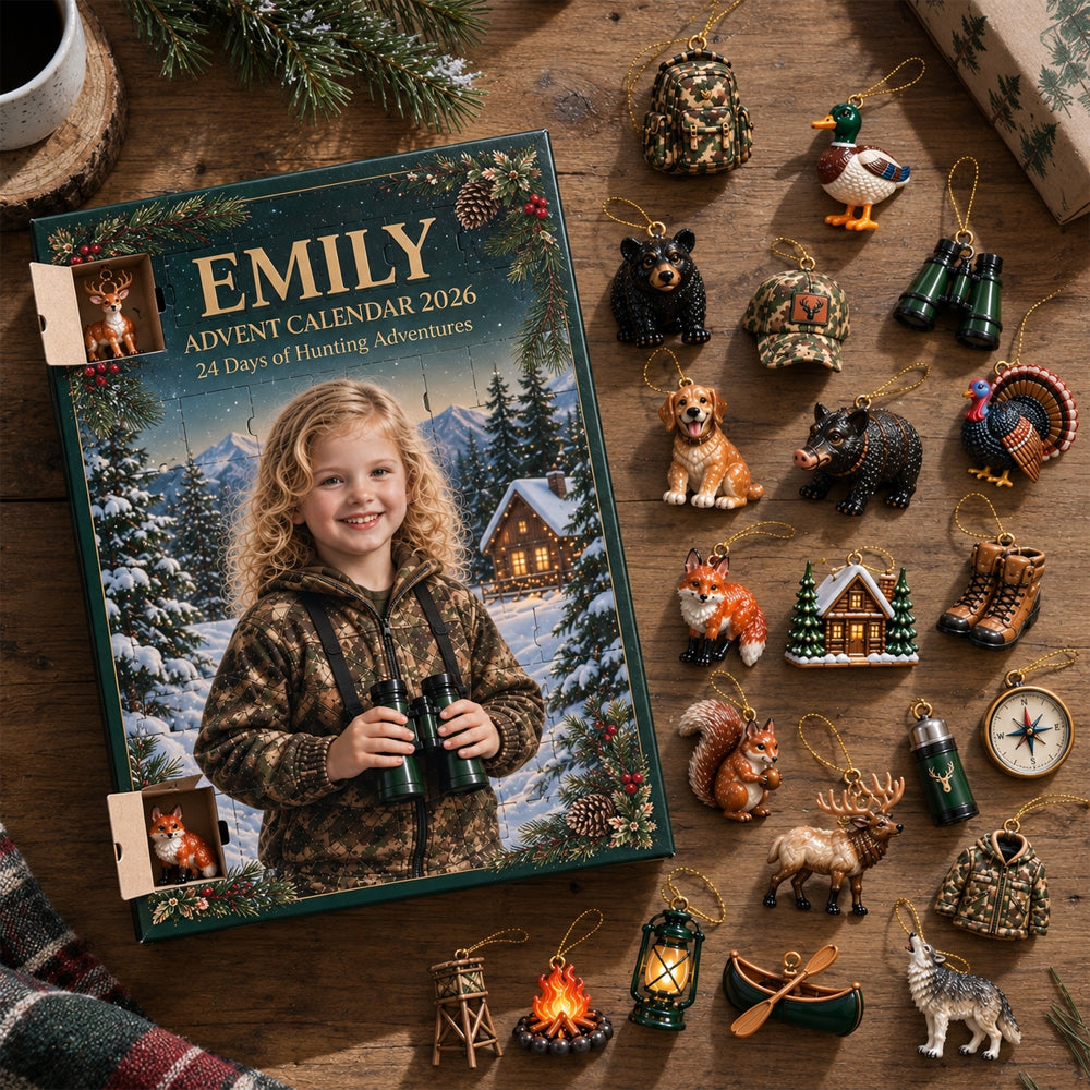 24 Tage Jagdabenteuer - Personalisierter Adventskalender mit 3D Sammlerstücken