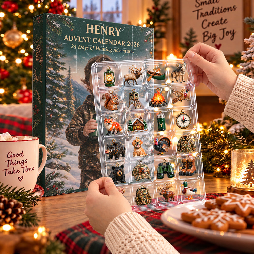 24 Tage Jagdabenteuer - Personalisierter Adventskalender mit 3D Sammlerstücken