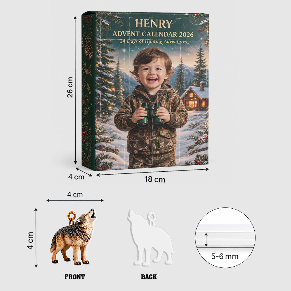 24 Tage Jagdabenteuer - Personalisierter Adventskalender mit 3D Sammlerstücken