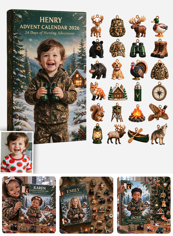 24 Tage Jagdabenteuer - Personalisierter Adventskalender mit 3D Sammlerstücken