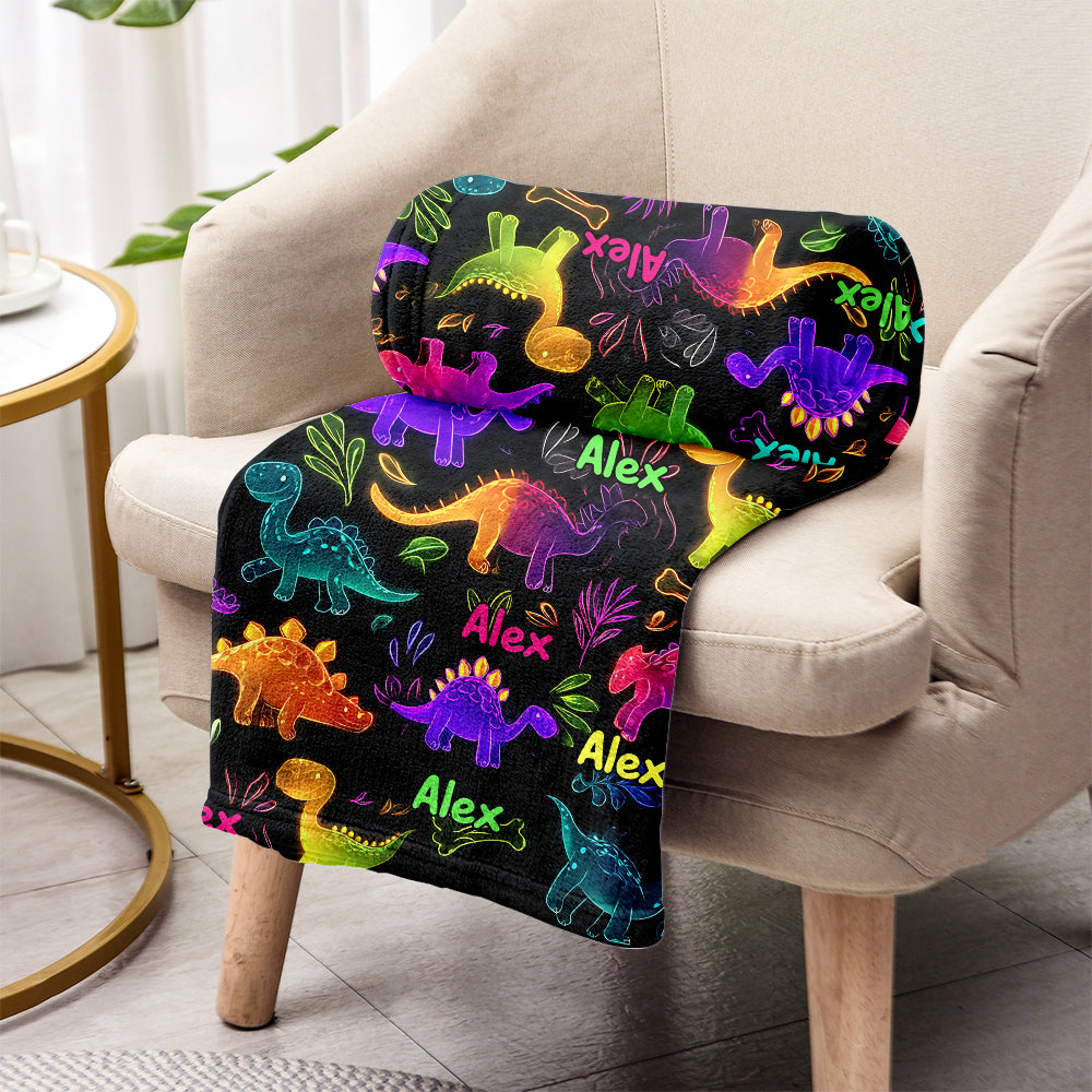 Dinosaur Gift For Kids - Personalized Kid Blanket