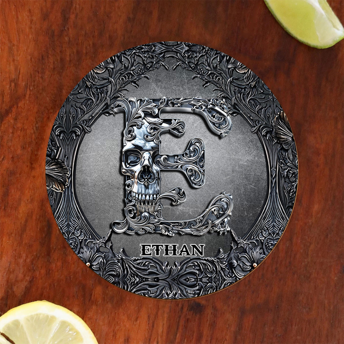 Totenkopf-Namensanfangsbuchstabe - Personalisiertes Totenkopf-Whiskyglas