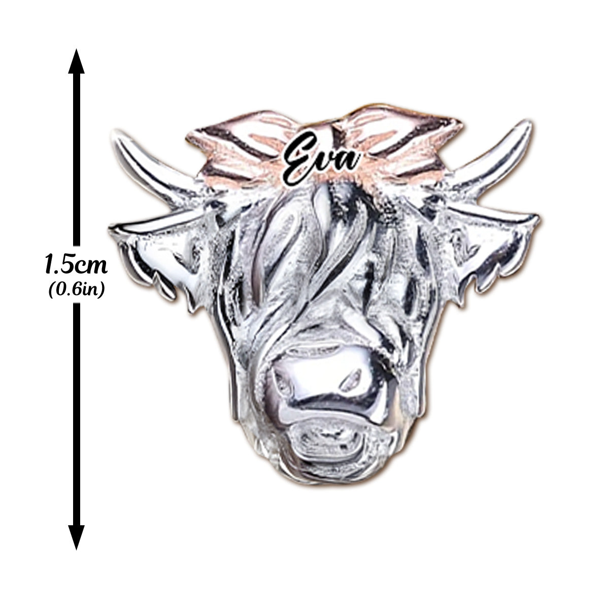 Western Style Bow Bull - Personalisierte Ohrstecker mit Hochlandrind