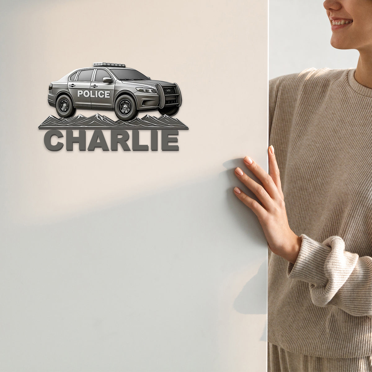 Ich fahre den Wee Woo Car – personalisierter Polizeibeamten-Magnet