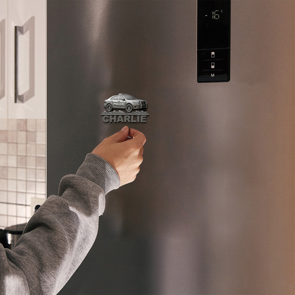 Ich fahre den Wee Woo Car – personalisierter Polizeibeamten-Magnet