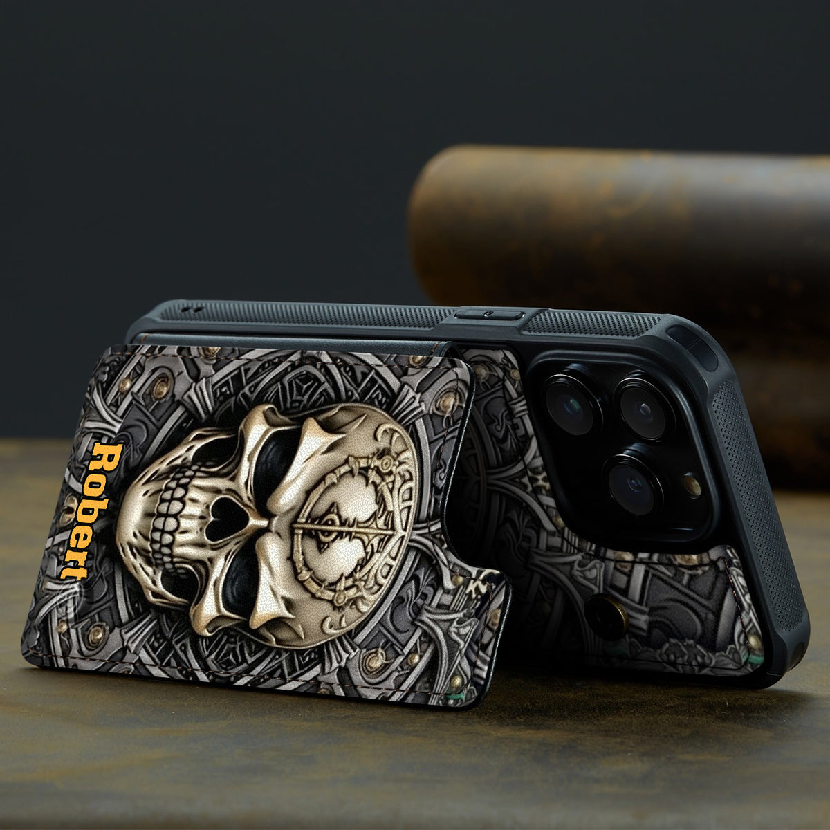 Cool Skull - Personalized Skull Fully Printed Wallet Phone Case