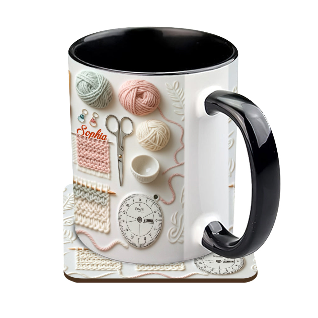 Ich liebe Häkeln – Personalisierte Tasse mit Häkelmotiv