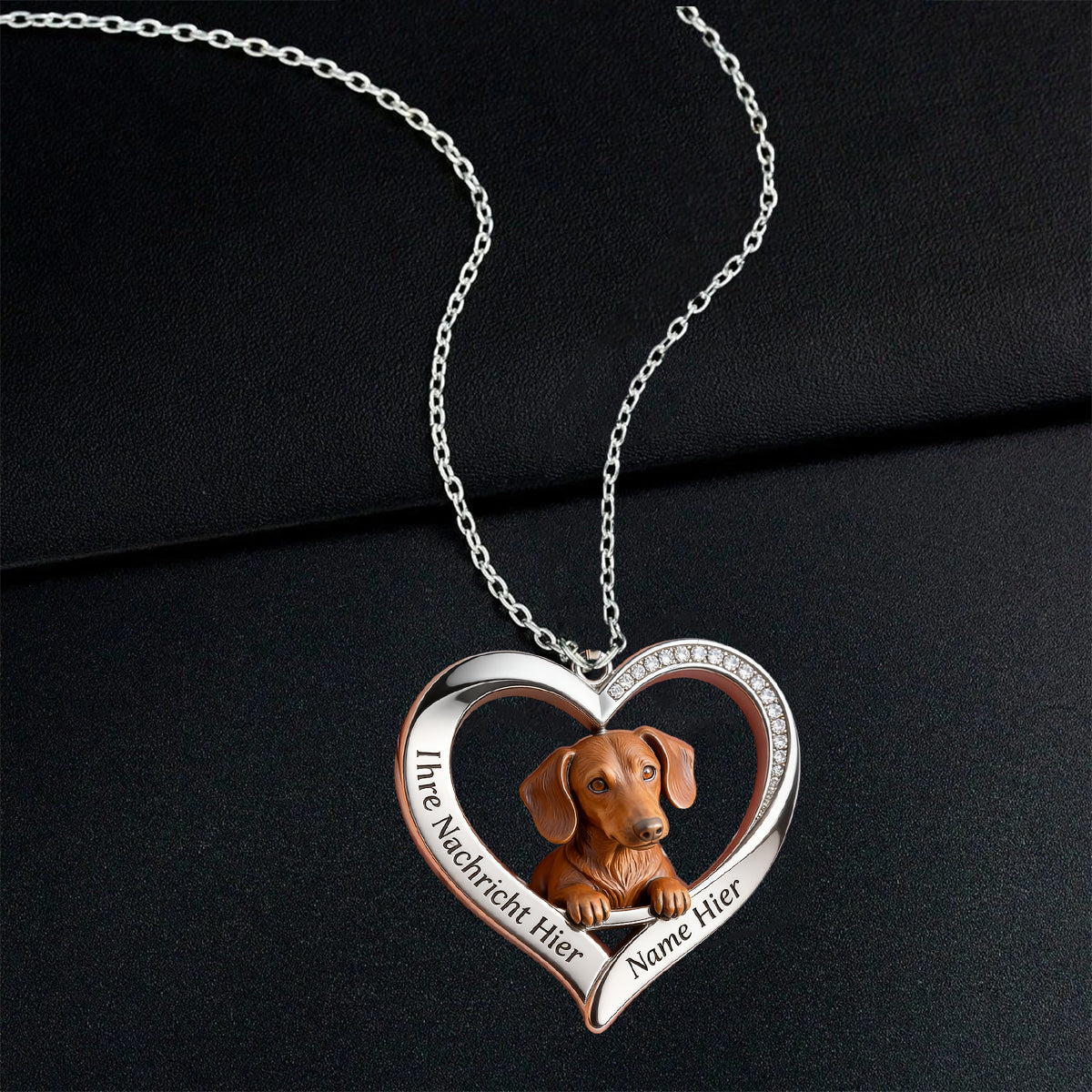 Personalisierte Haustierporträt-Kette - Personalisierte Halskette mit hundeförmigem Metallanhänger
