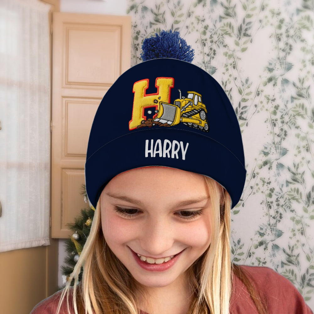 Alphabet Construction Vehicles - Personalized Kid Beanie Hat