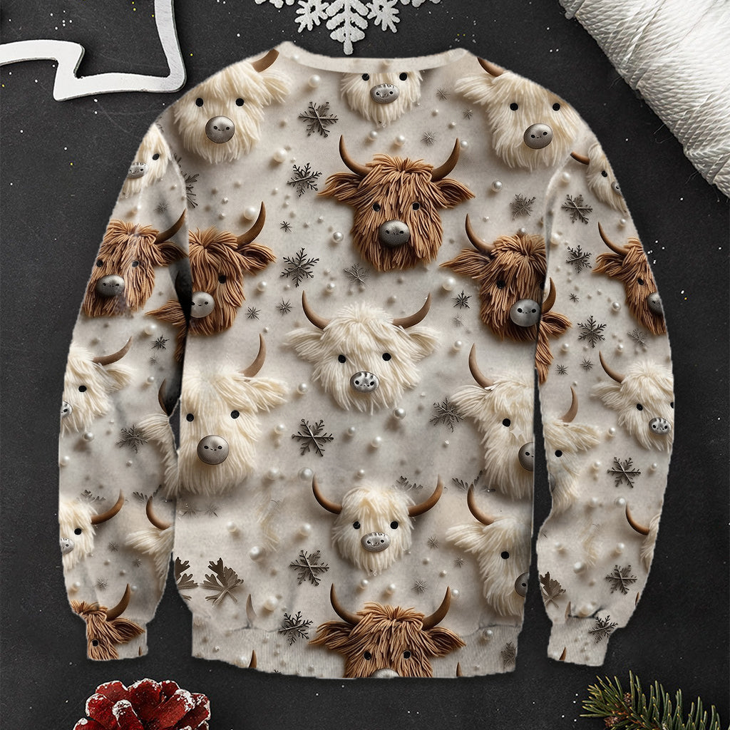Niedliche Hochlandkühe - Personalisierter Hochlandkuh-Pullover