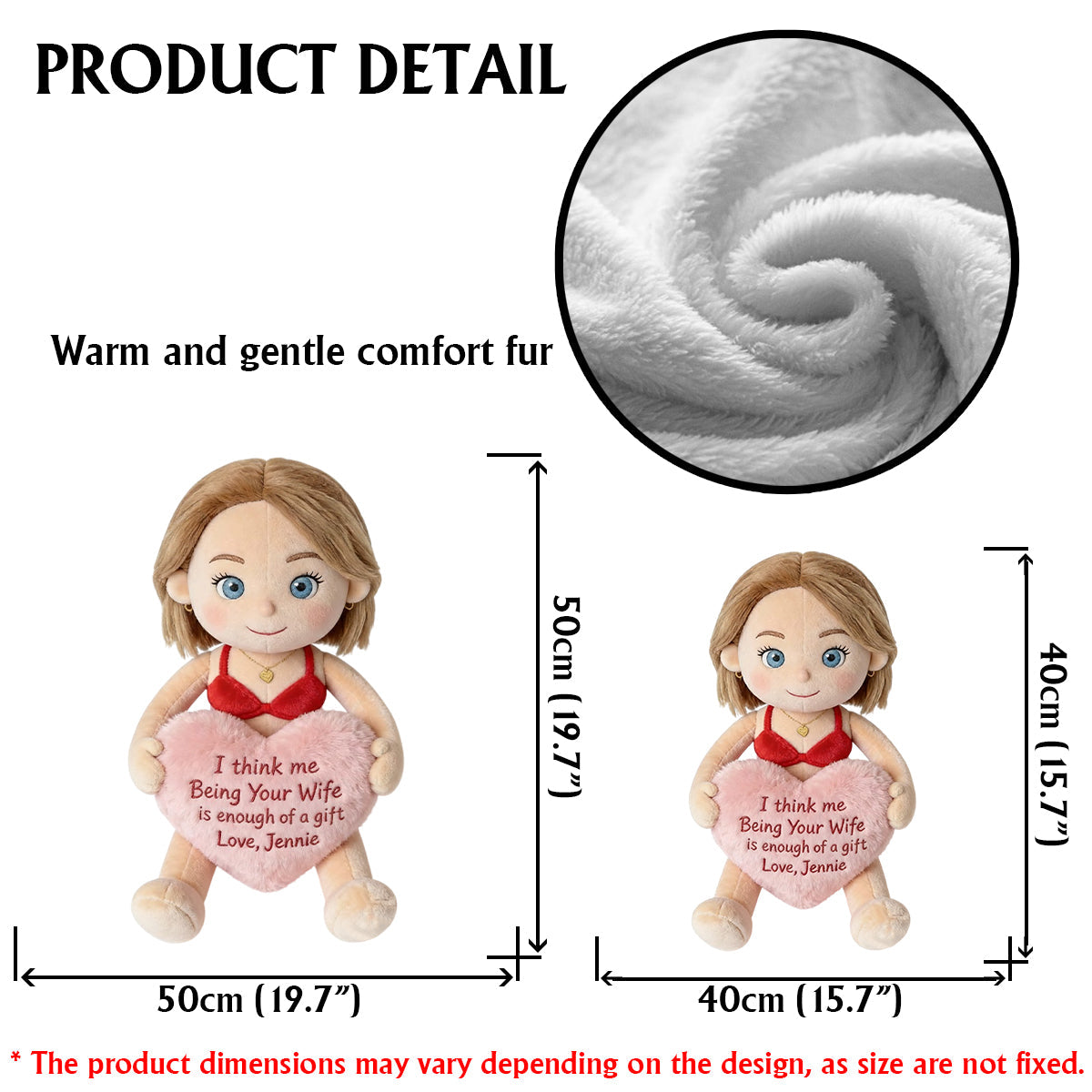 Individuell gestaltbares Kissen in Form eines Paares aus Kunstfell – nach Foto.