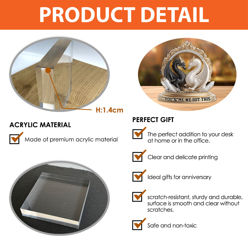 Wir schaffen das – Personalisierte Drachen-Acrylplakette in Sonderform