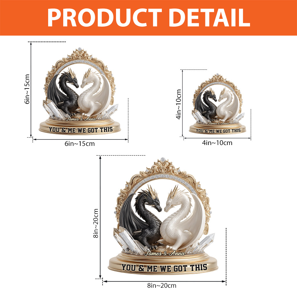 Wir schaffen das – Personalisierte Drachen-Acrylplakette in Sonderform