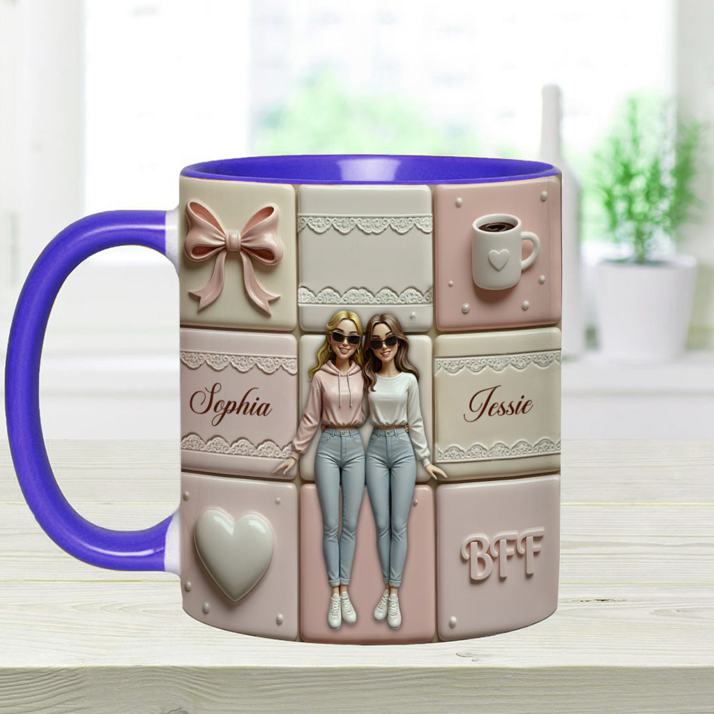 BFF Besties Forever - Personalized Bestie Accent Mug
