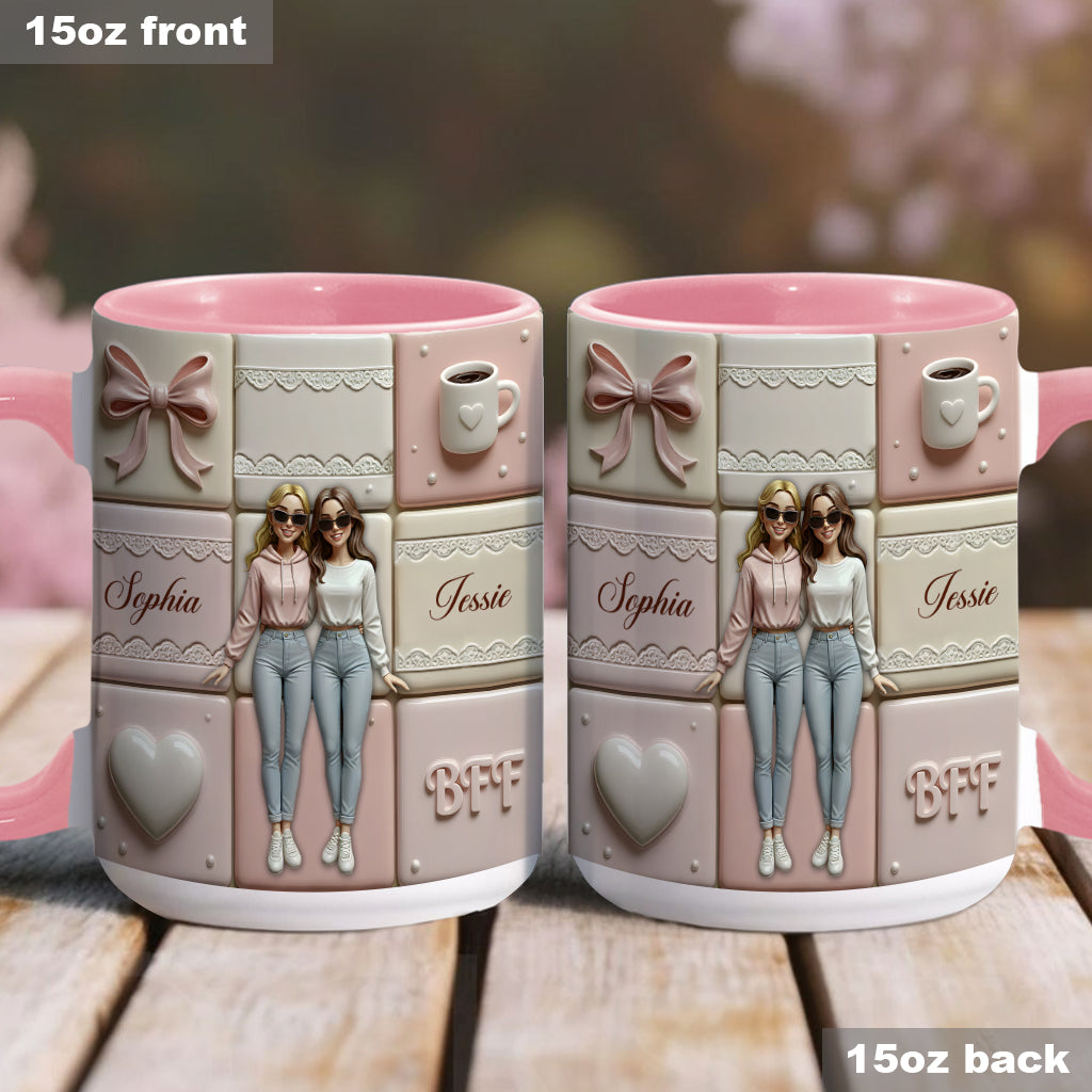 BFF Besties Forever - Personalized Bestie Accent Mug