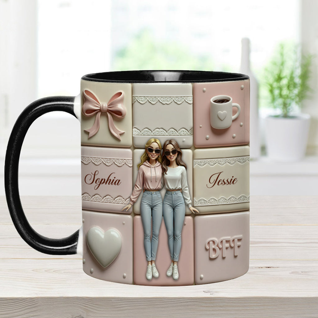 BFF Besties Forever - Personalized Bestie Accent Mug