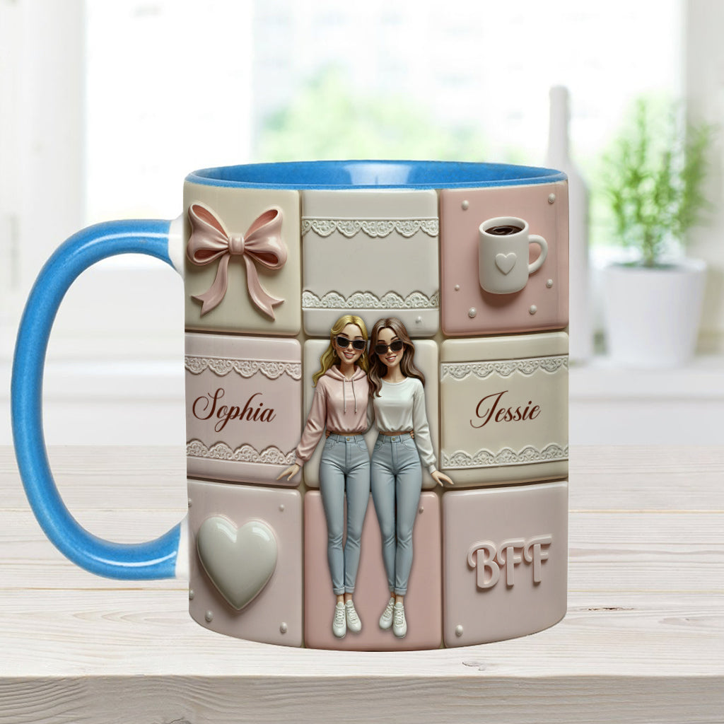 BFF Besties Forever - Personalized Bestie Accent Mug