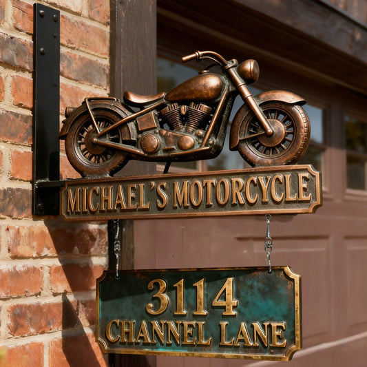 Motorcycle Garage - Personalized Biker Wooden Wall Mount Sign