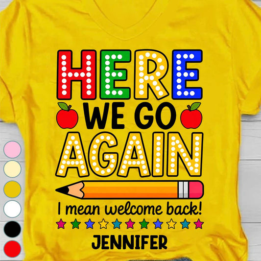 Back To School Gift - Personalized Teacher Fully Printed V-Neck T-Shirt