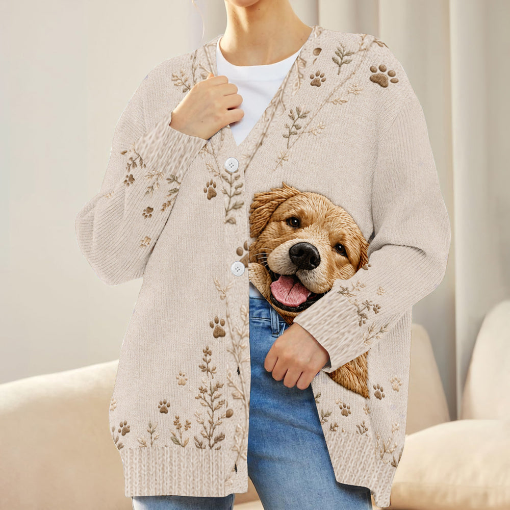 Blumiger Blick Pet - Personalisierter Hundekardigan
