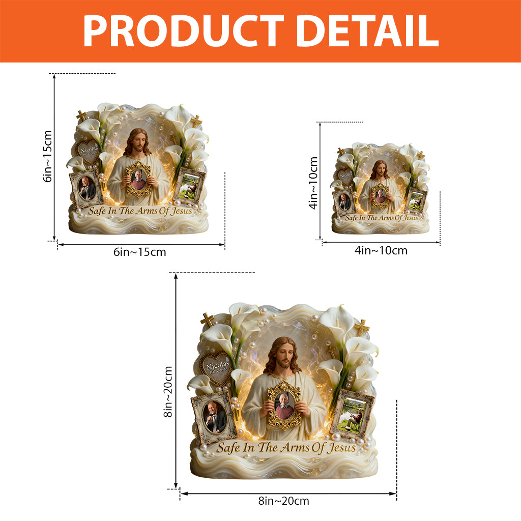 Save In The Arms Of Jesus - Personalized Memorial Custom Shaped Acrylic Plaque