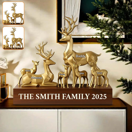 Reindeer Family - Personalized Family Custom Shaped Acrylic Plaque