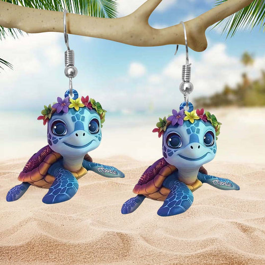 Niedliche Schildkröte – personalisierte Schildkröten-Ohrringe