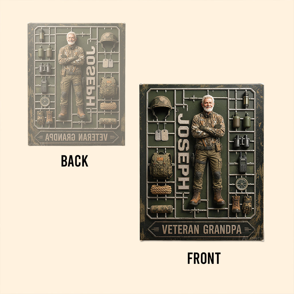 Perfektes Geschenk zum Vatertag - Personalisierte Veteranen-Acrylplakette in Sonderform