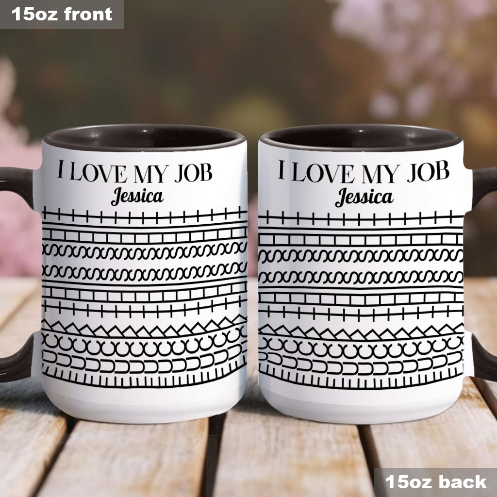 Ich liebe meinen Job – Personalisierte Tasse mit Kollegenakzent