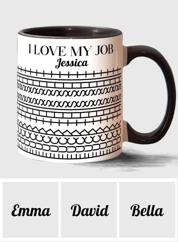 Ich liebe meinen Job – Personalisierte Tasse mit Kollegenakzent