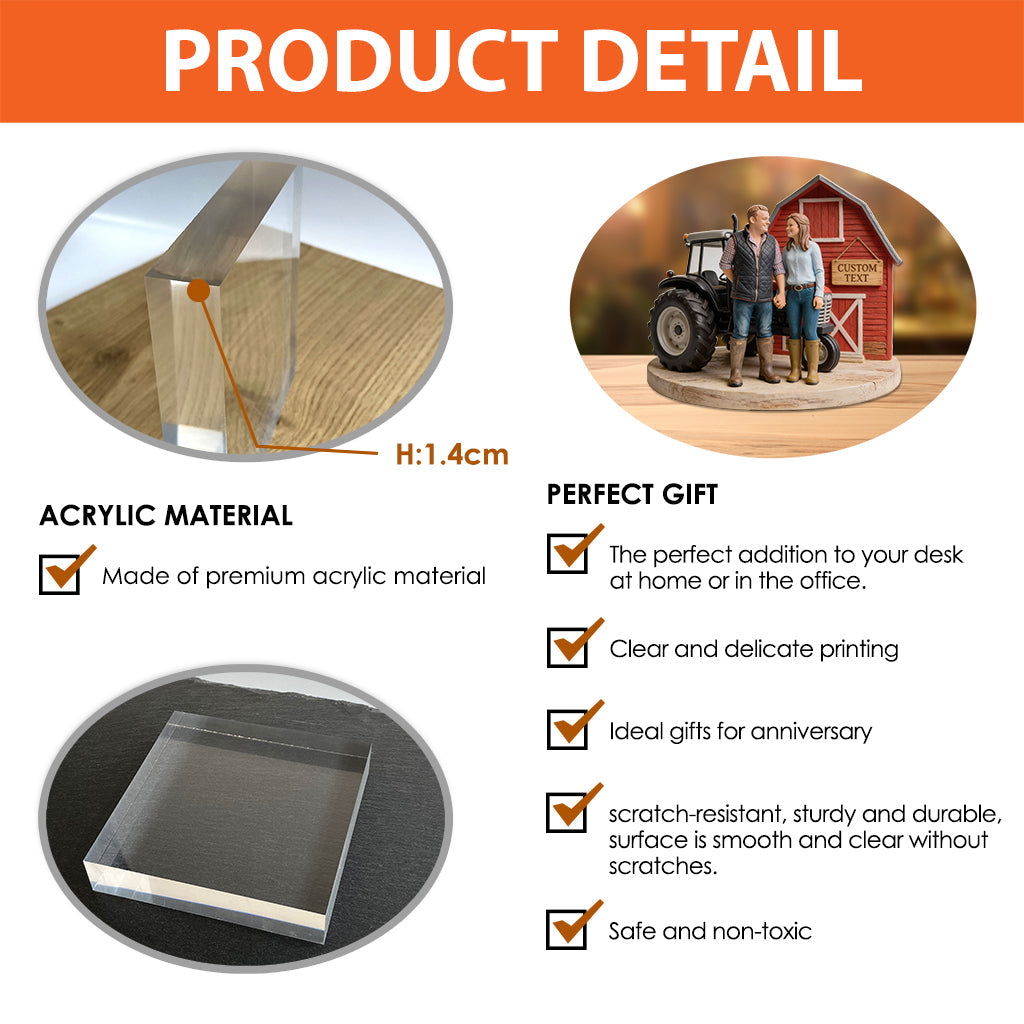 Custom From Any Photo - Personalized Farmer Custom Shaped Acrylic Plaque